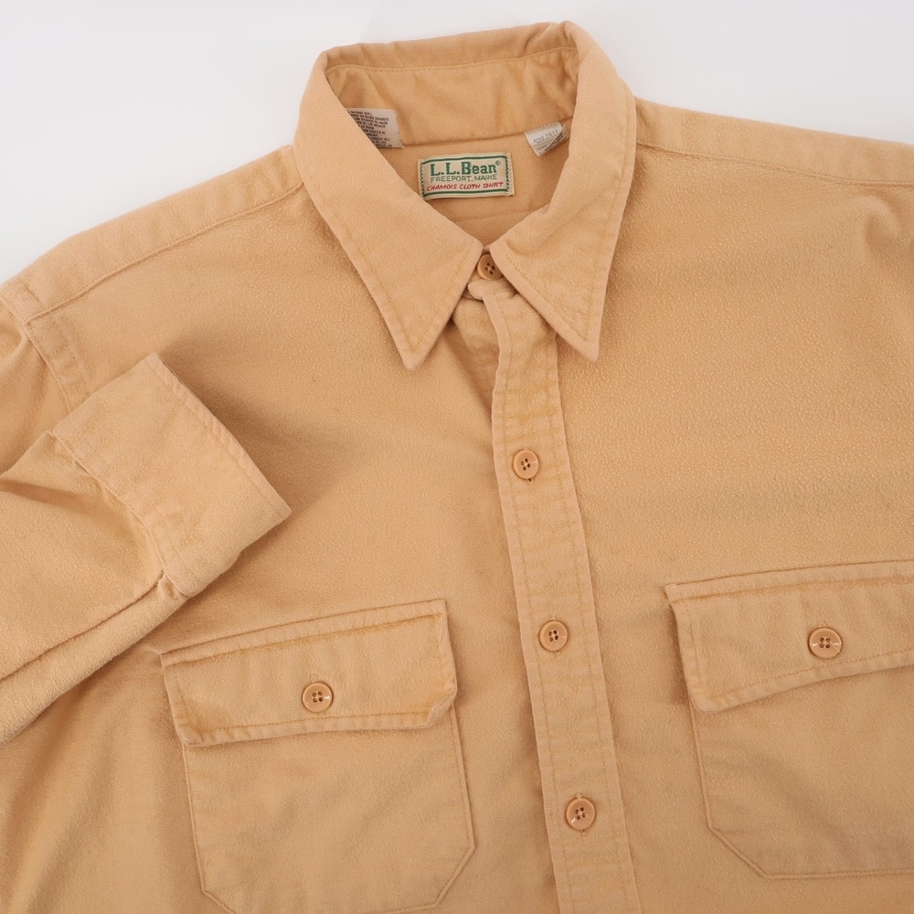 LL Bean Vintage 1980s Chamois Cloth Shirt Made in USA Long Sleeve Womens Size 16